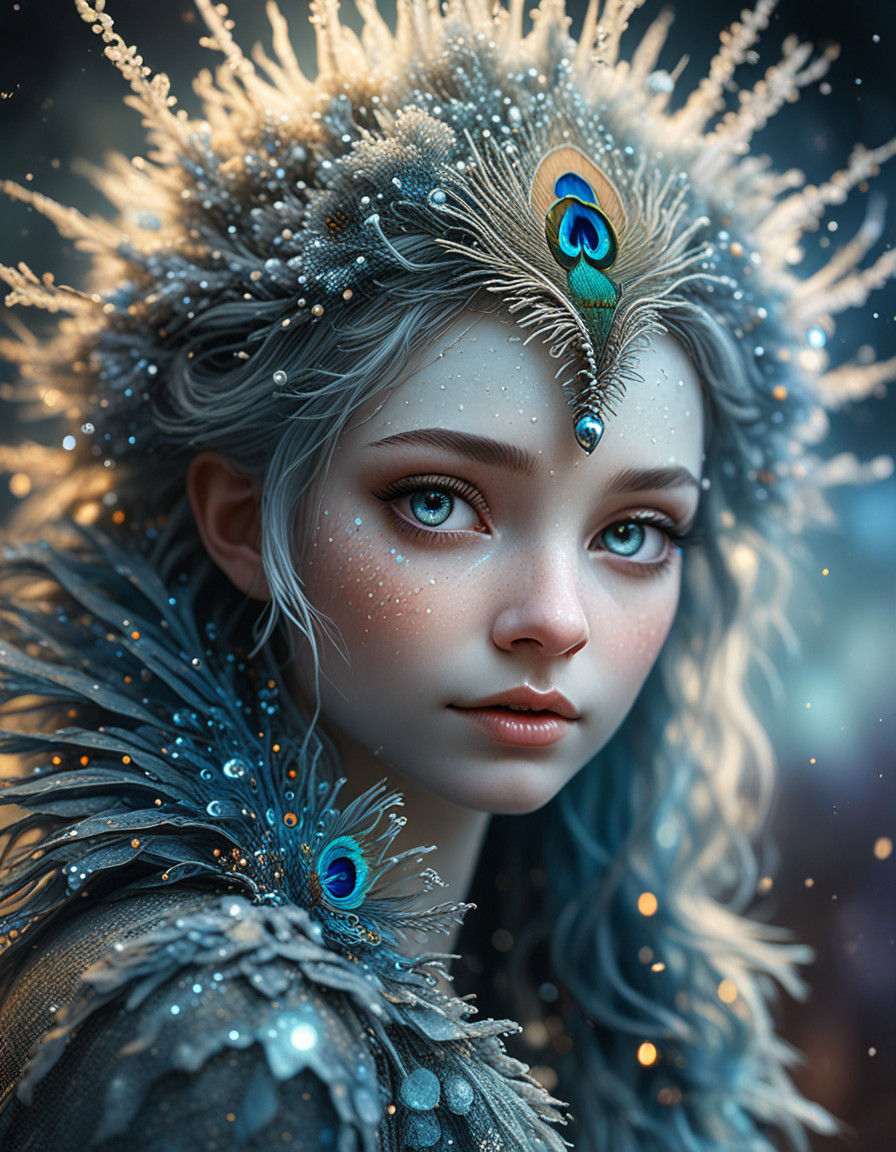 Whimsical Murex Peacock in Hyper-Intricate Detail