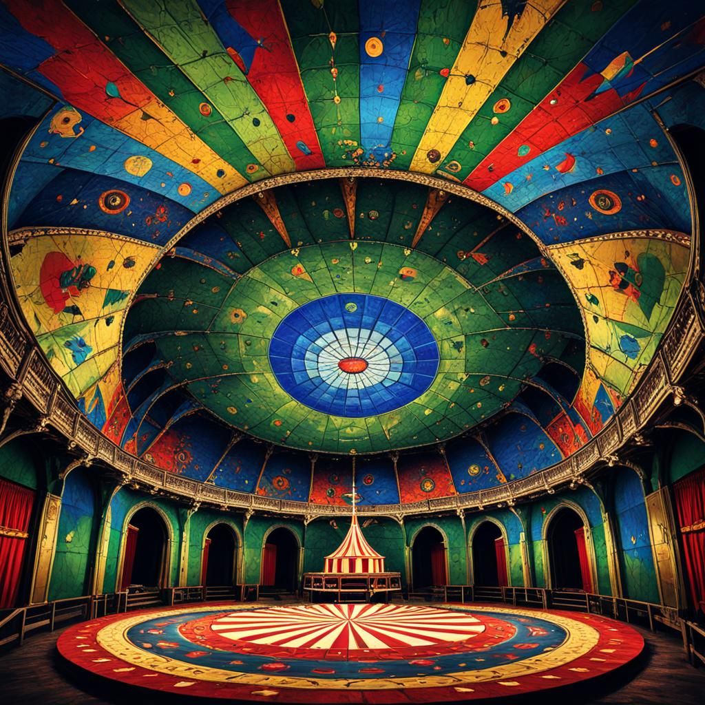 Circus in Edinburgh Castle: Abstract Expressionist Art