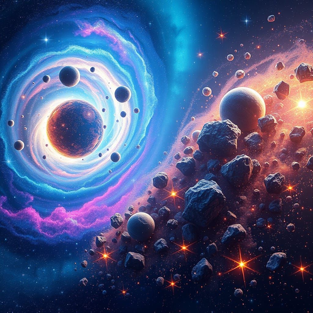 Cosmic Tapestry Unfolds in Vibrant, Iridescent Hues