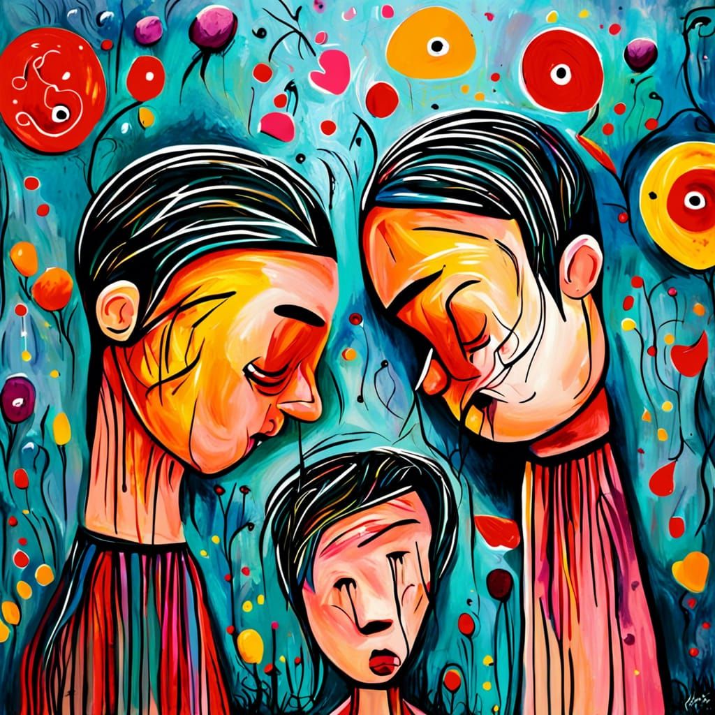 Hand-Painted Artwork: Childhood Sadness and Parentification