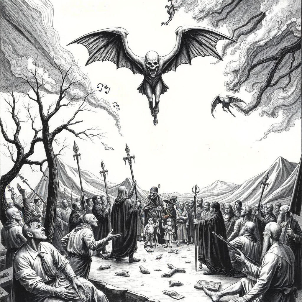 Dark Mystical Scene with Sinister Figure