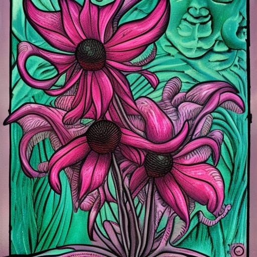 Poisonous Flowers in a Grotesque Style