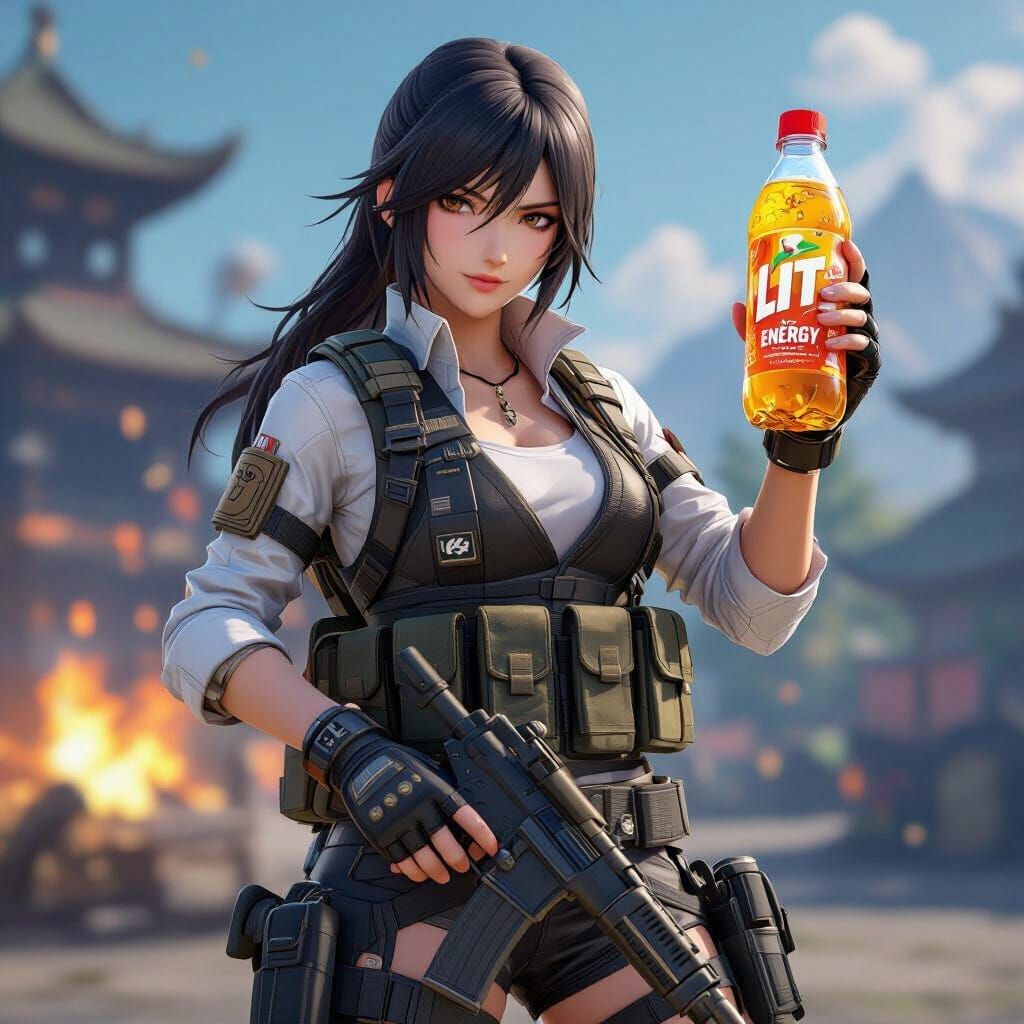 PUBG Character Promotes Energy Drink in Anime Style