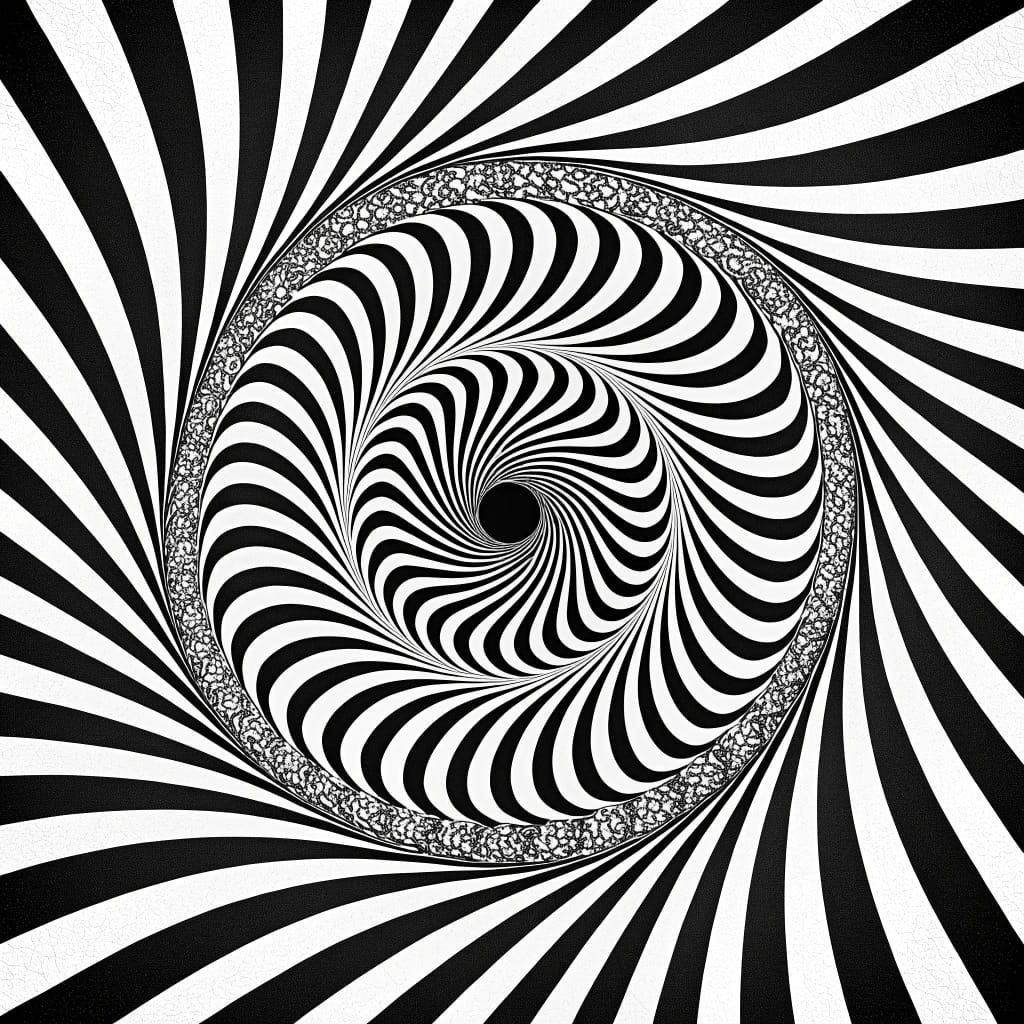 Optical Illusion Striped Pattern in Bridget Riley Style