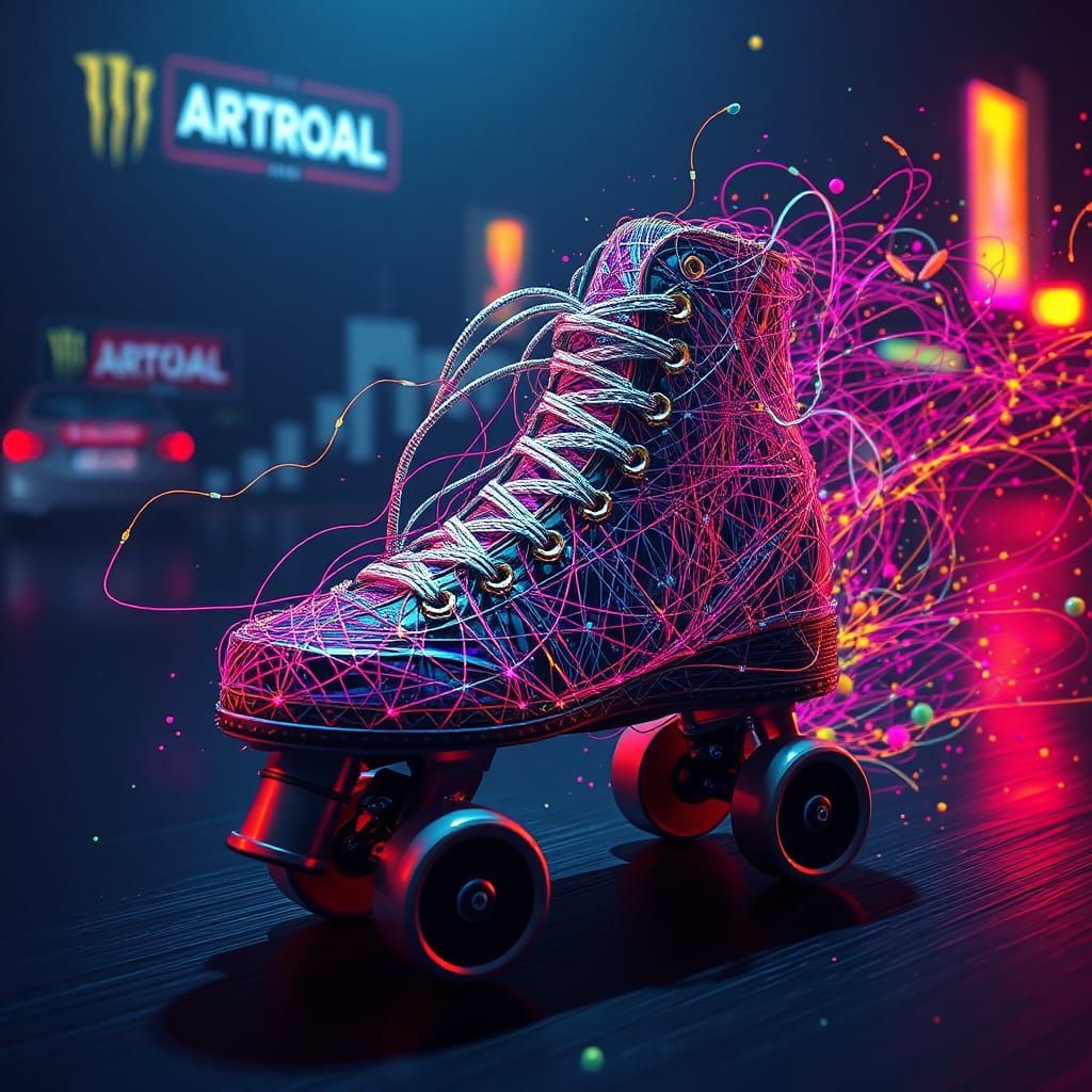 String Art Roller Skate: Detailed Fantasy Concept