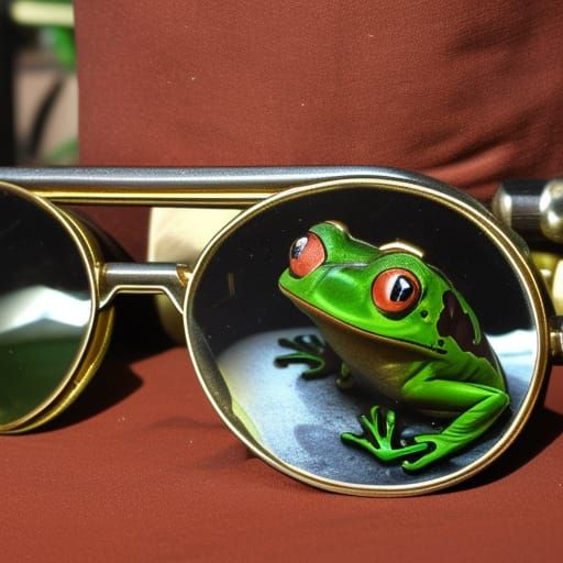 Steampunk Frog with Sunglasses and Engine