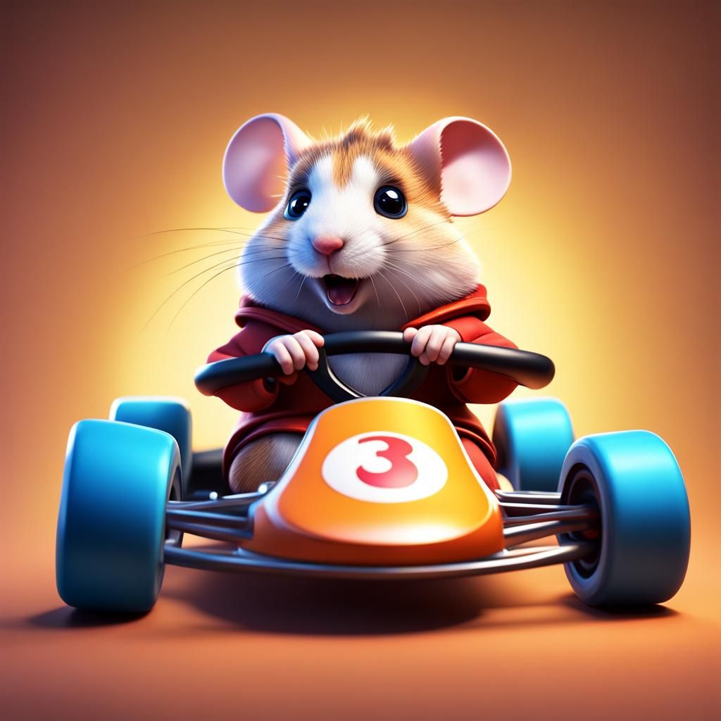 Hamster Go Kart Racers as 3D Digital Art