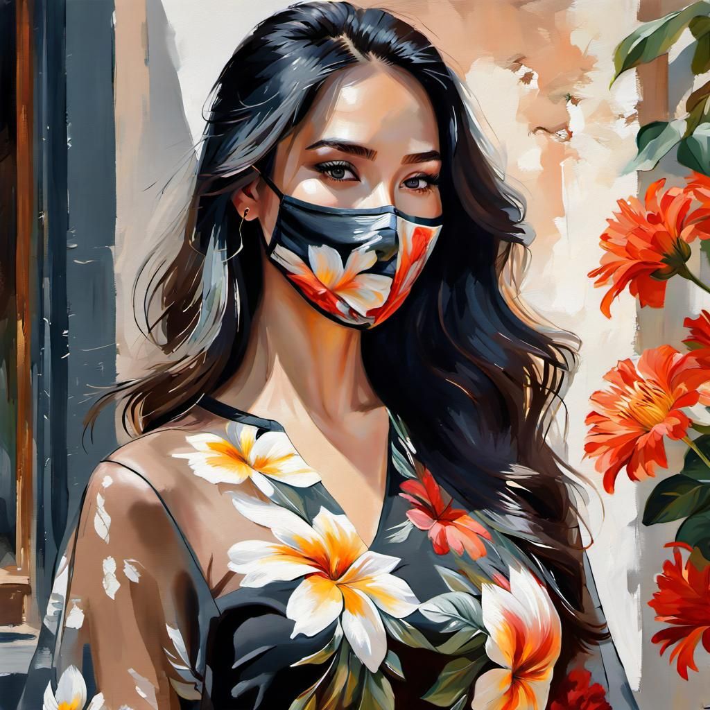Vietnamese Girl in Mask: Classical Portraiture