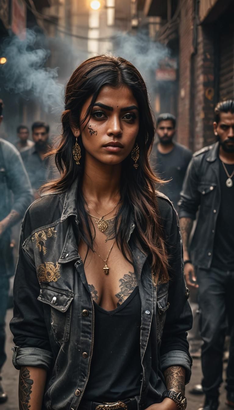 Pakistani Gangster Girl: Hyper-Realistic Digital Portrait