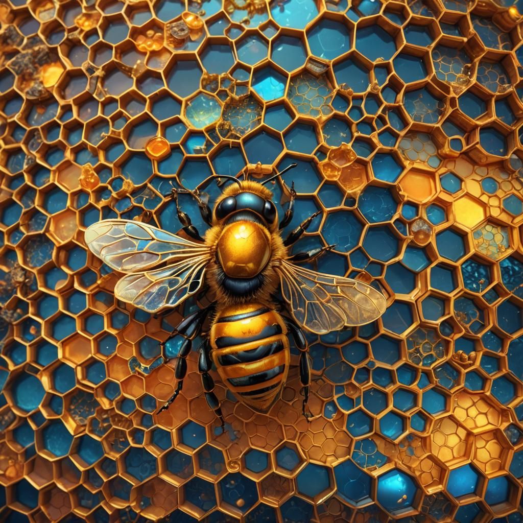 Honeycomb Bee Face in Fantasy Concept Art