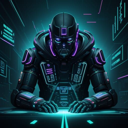 Cyberpunk Meeting: Humans and AI in Neo-Reality