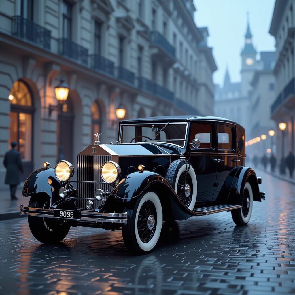 Vintage Rolls Royce Phantom in Art Deco Style