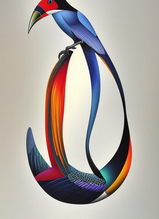 Vibrant Toucan Portrait in Maximalist Digital Art