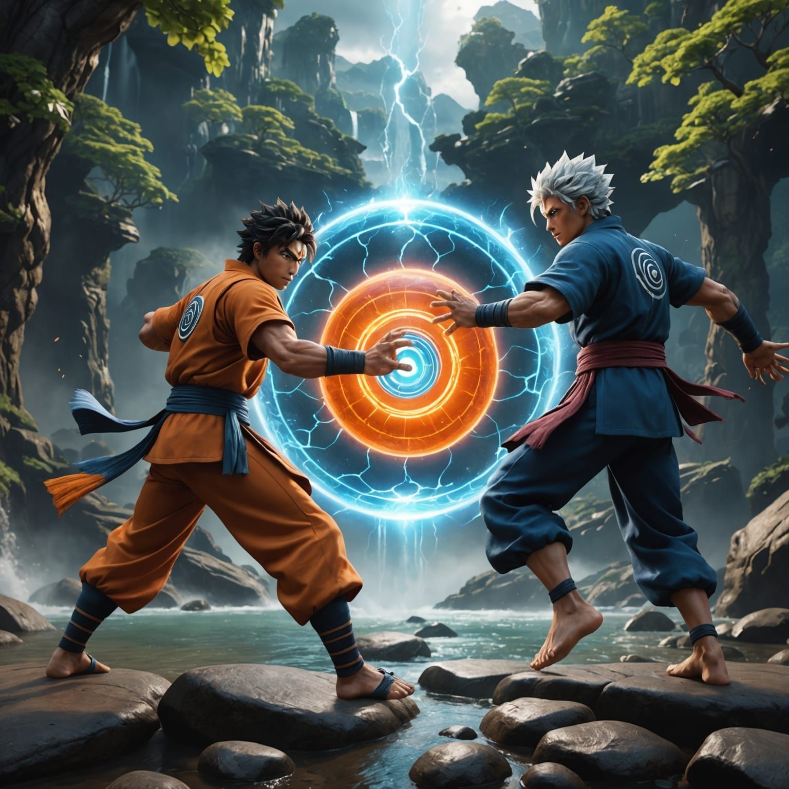 Rasengan Versus Kamehameha: Energy Collision