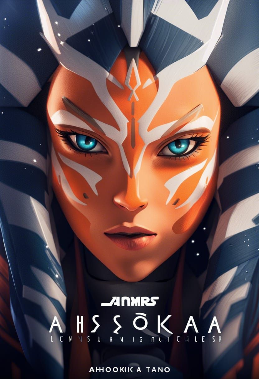 Ahsoka Tano Dark Fantasy Concept Art in Anime Style