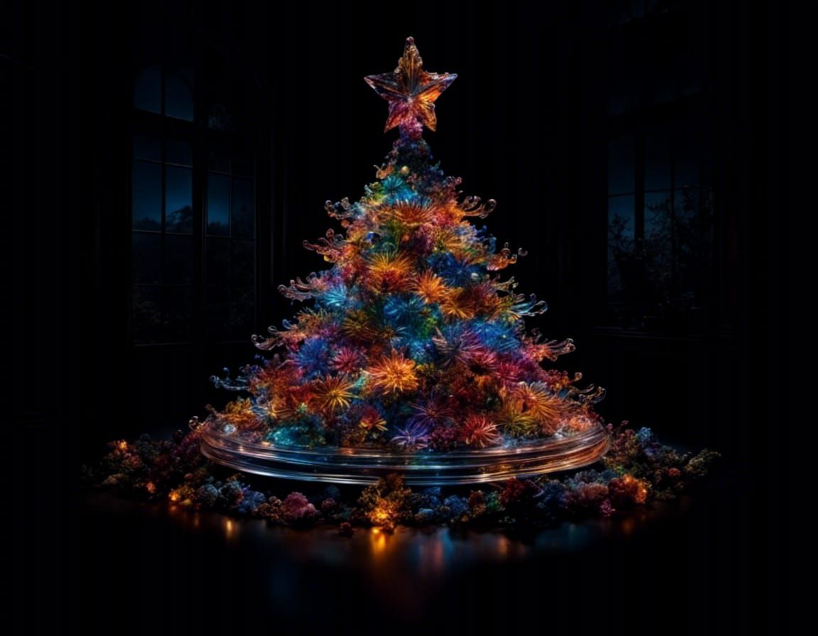 Glass-Style Christmas Tree: A Festive AI Creation