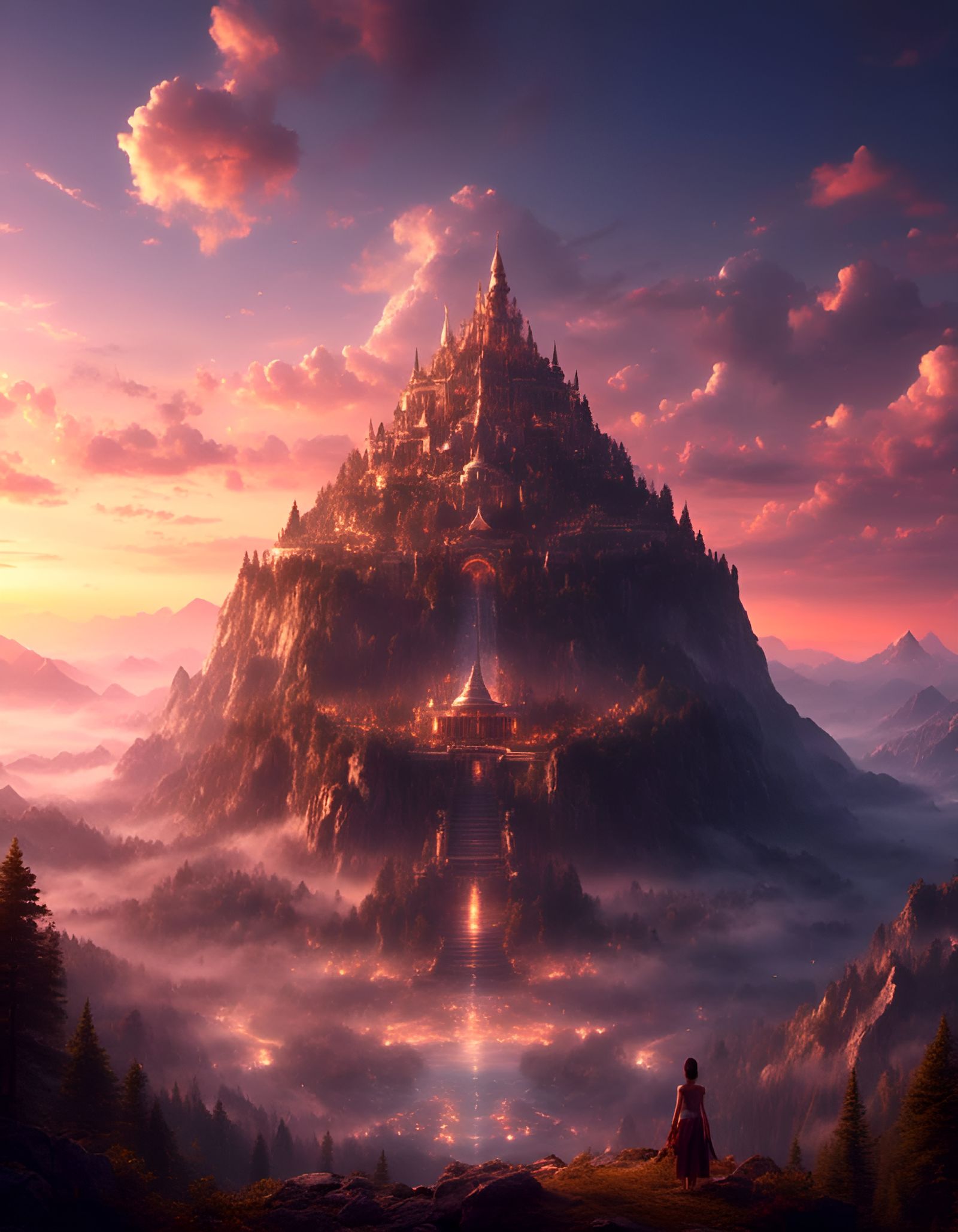 Mount Olympus at Dawn: Animated Style