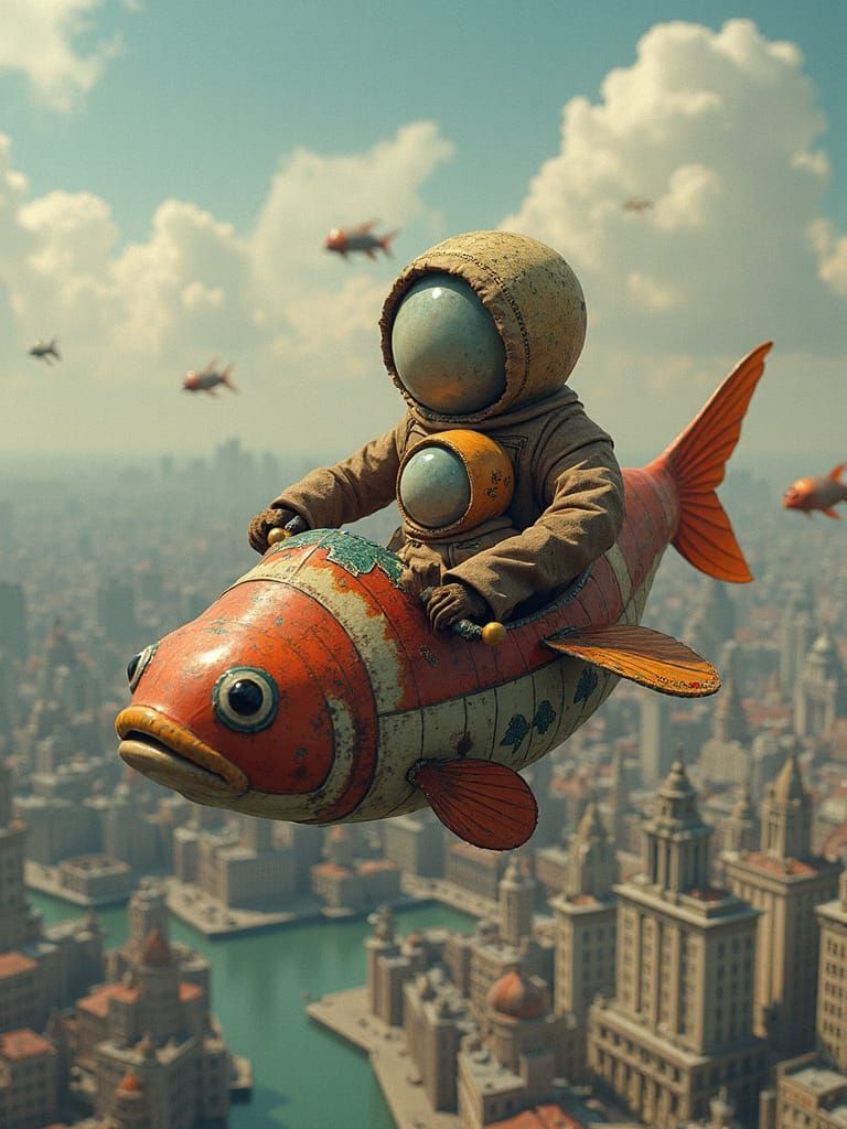 Buildings Shaped Like Matryoshka Dolls Wearing Eyeball Hats Fish Wearing Eyeball Hats