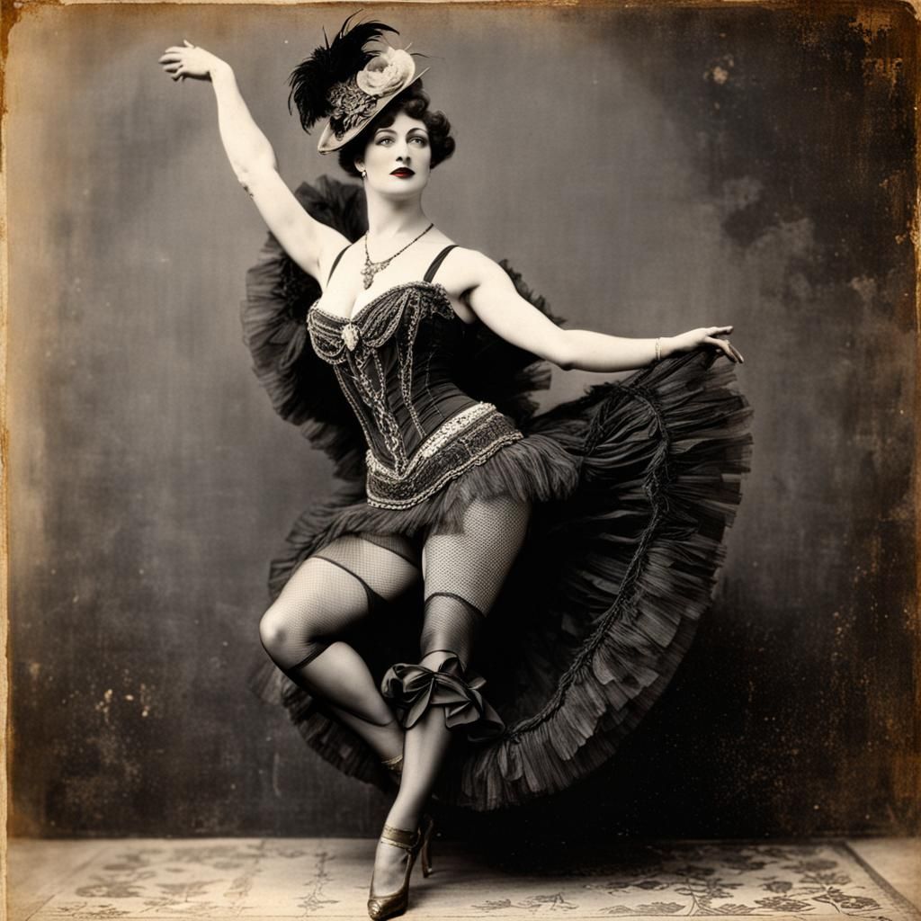 Vintage French Burlesque Dancer Postcard