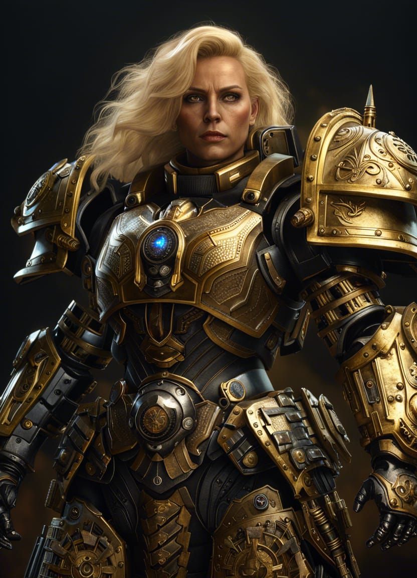Warhammer Sister of Battle in Gold Armor