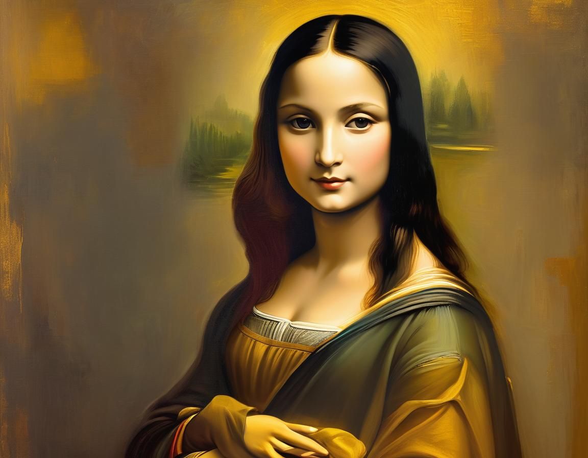 Da Vinci Painting Mona Lisa: Impressionist Oil Painting