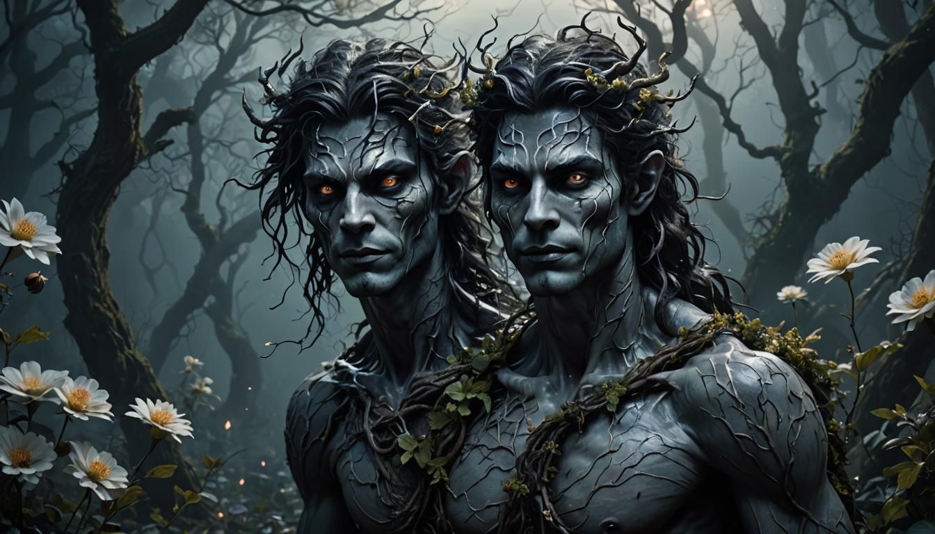 Ethereal Male Creature in Dark Fantasy Portrait