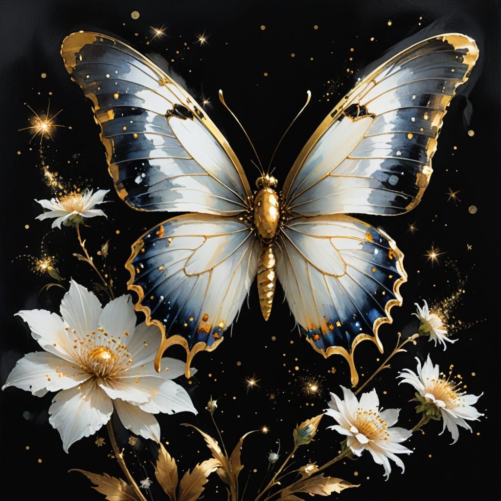 Dreamy Galaxy Butterfly in Watercolor