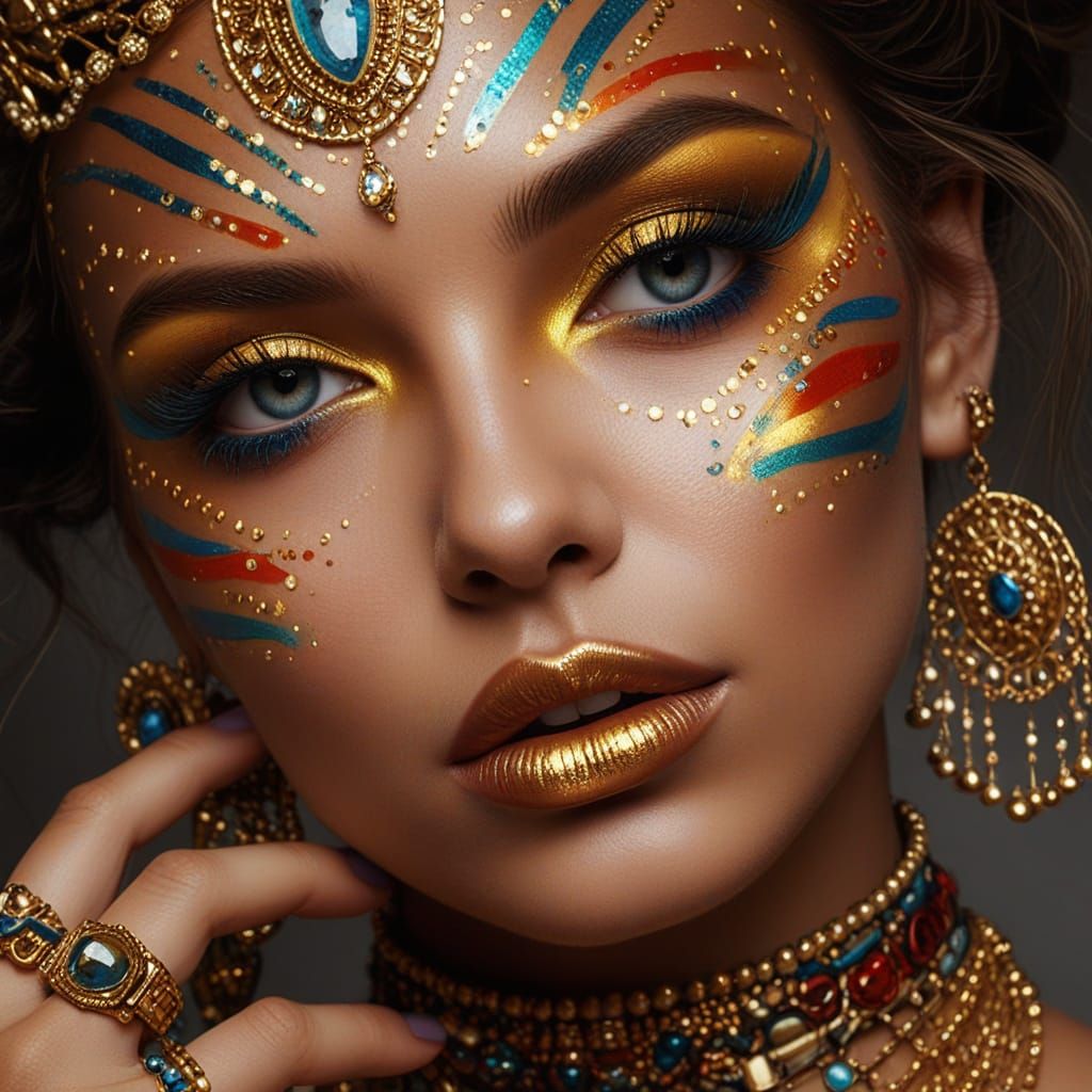 Golden Goddess in Tribal Splendor