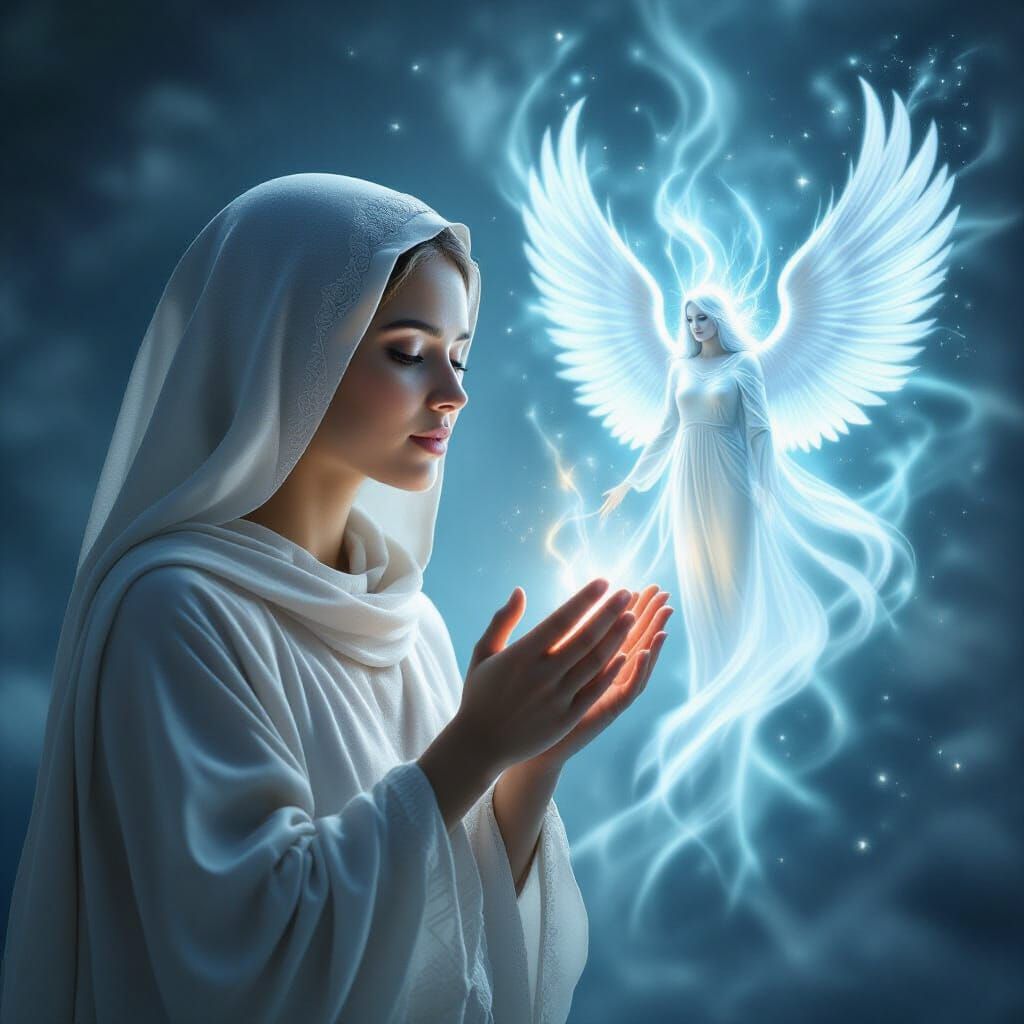 Ethereal Spirit Visitation in Dreamlike Haze