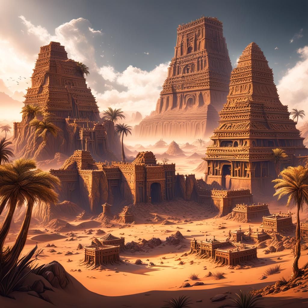 Fantastical Ancient Africa: Detailed Matte Painting