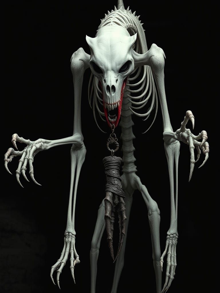 Gothic Canine Monstrosity in Haunting, Macabre Style