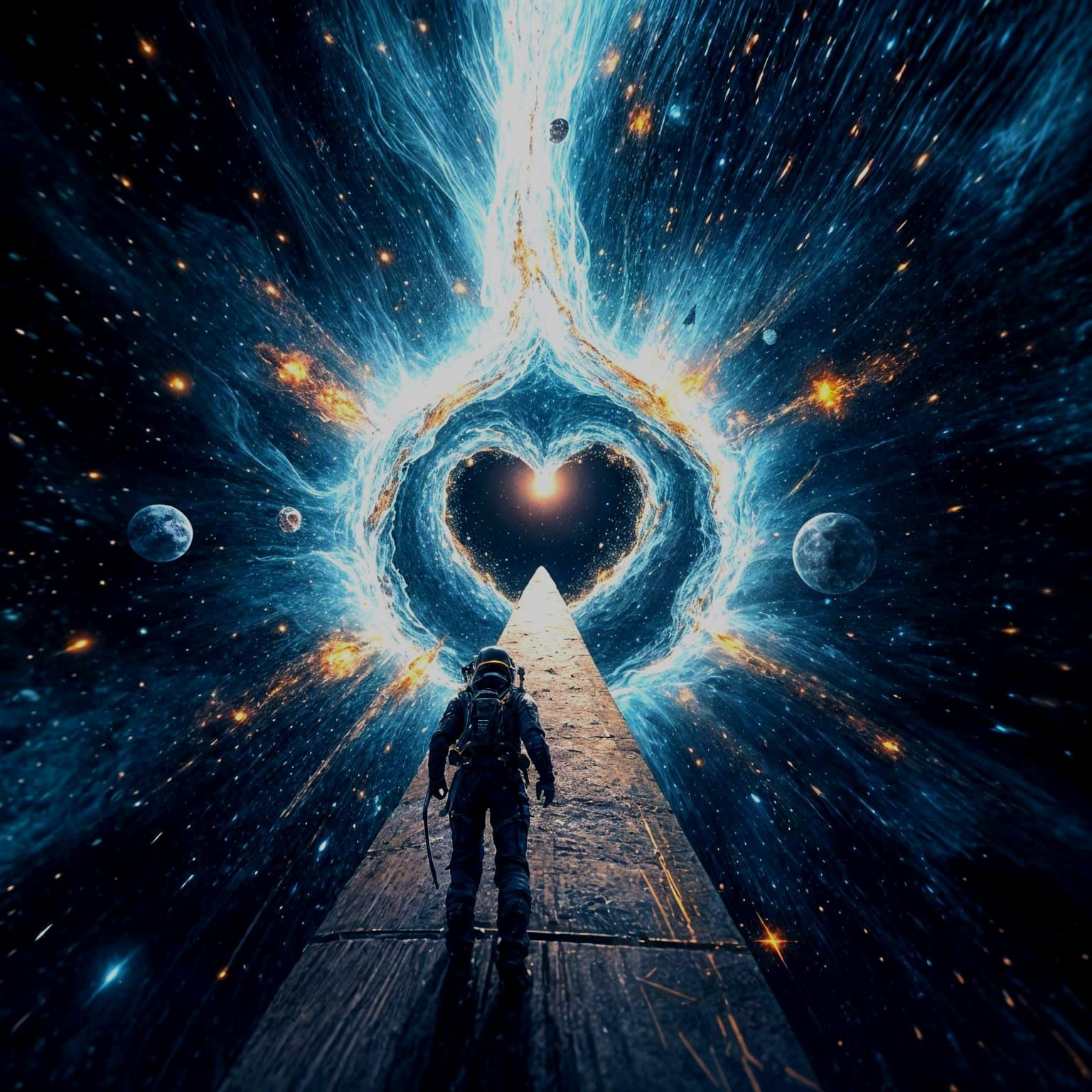 Crystalline Heart Illuminates Black Hole in Space