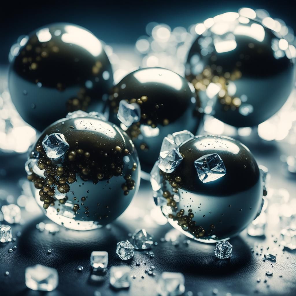 Ice balls black pearls pyrite dotted diamonds freezing ice c...