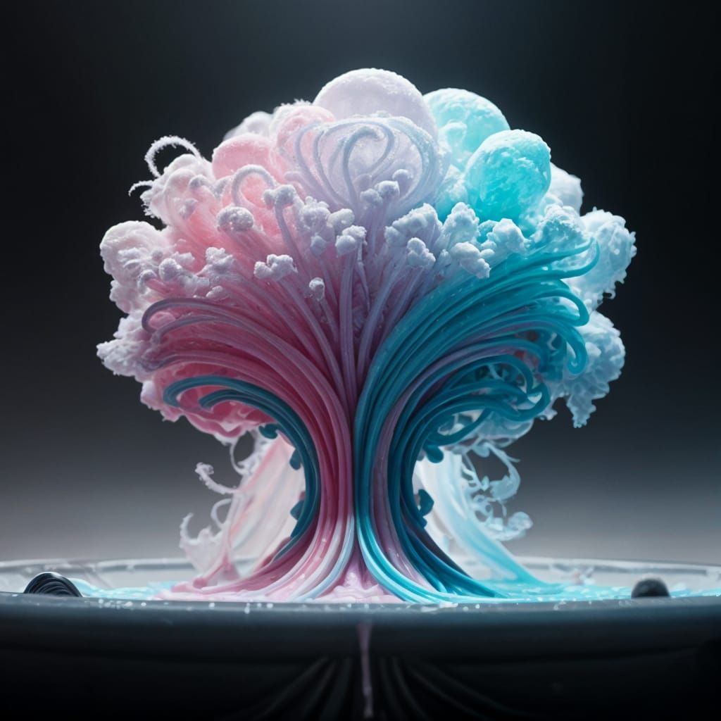 Sweet Surrealism: Hyperrealistic Cotton Candy Ice Cream