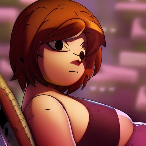 Meg Griffin in Bikini: Hyperrealistic Splash Art