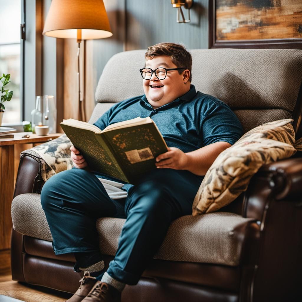 Boy Reading Book in Cozy Home