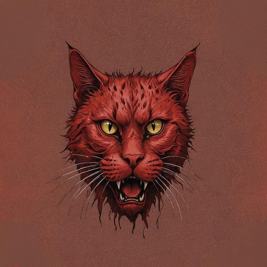 Red Monster with Cat Head