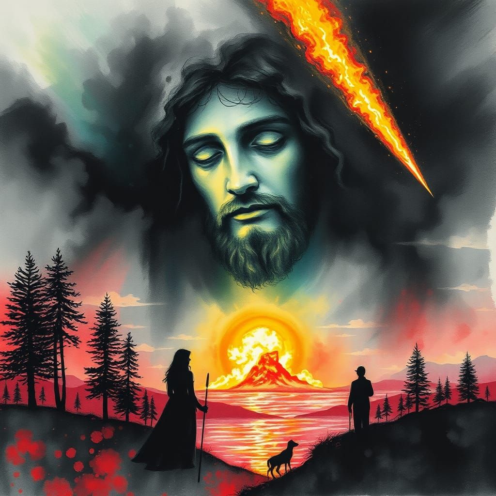 Surreal Fluorescent Batik: Jesus, Ladies, and Comet