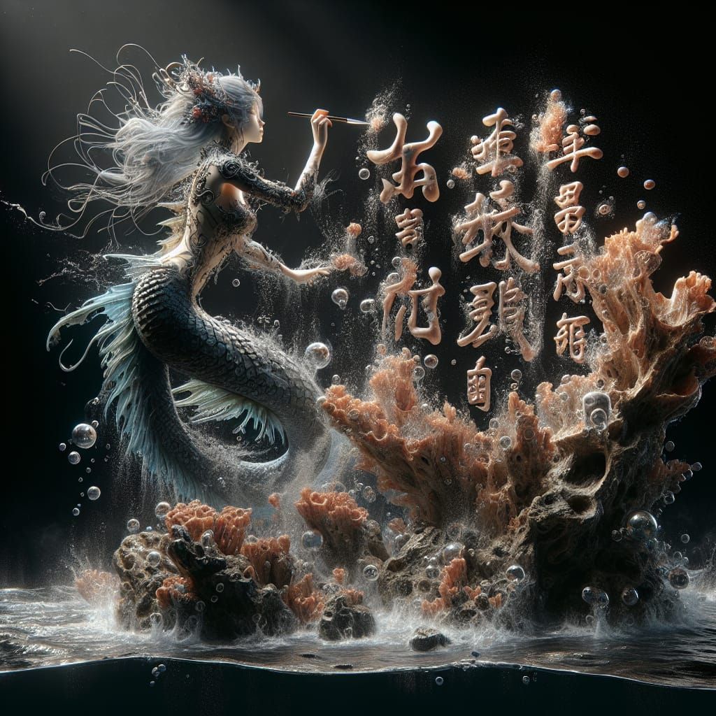 Underwater calligraphy