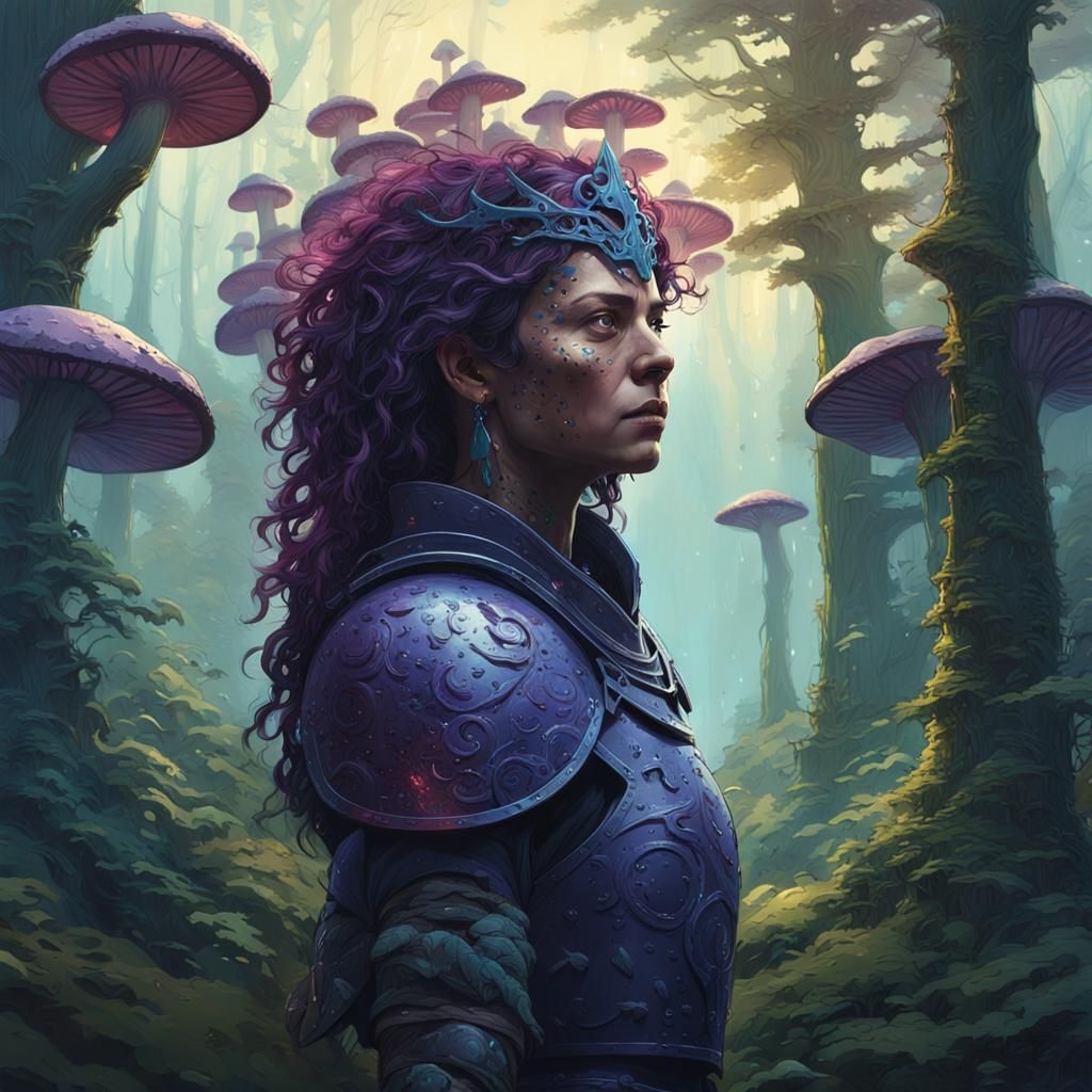 Fearless Warrior Queen in Mystical Forest