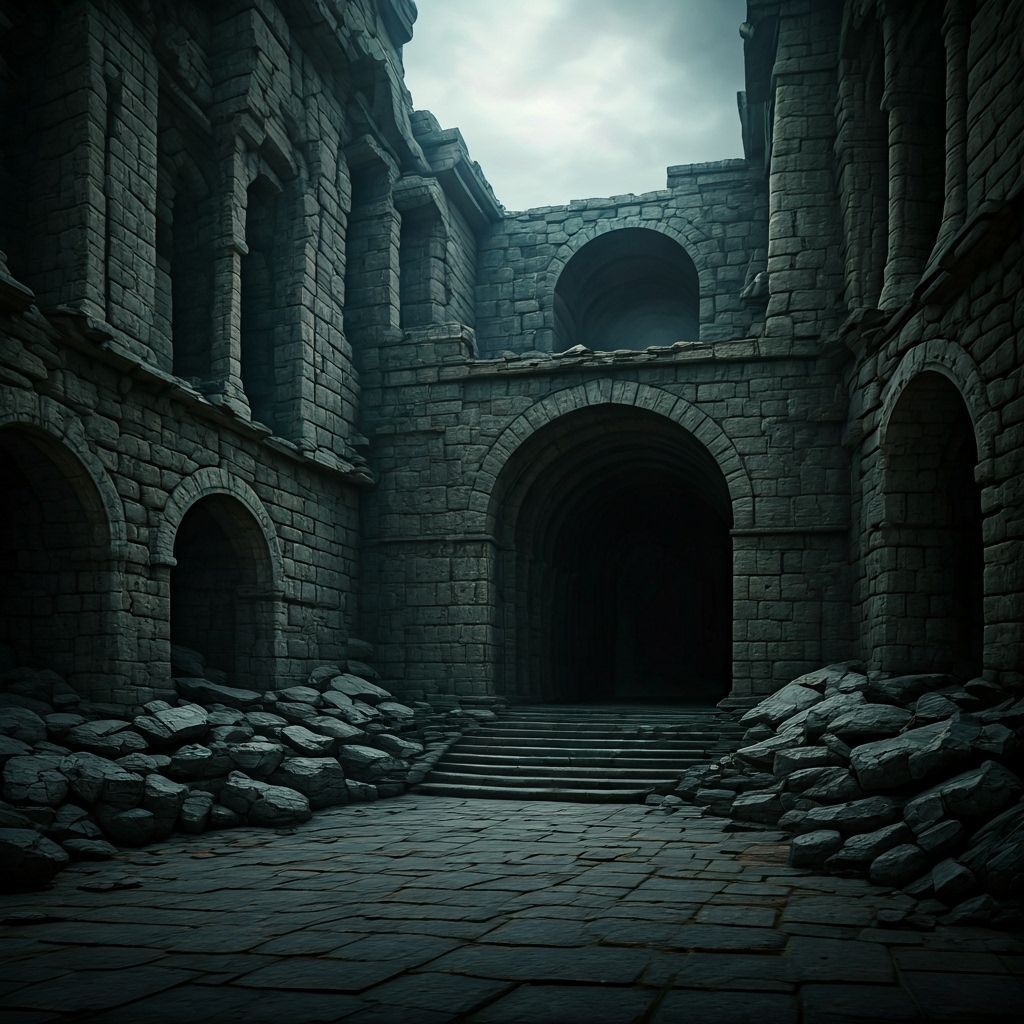 Menacing Darkness Over Ancient Crumbling City