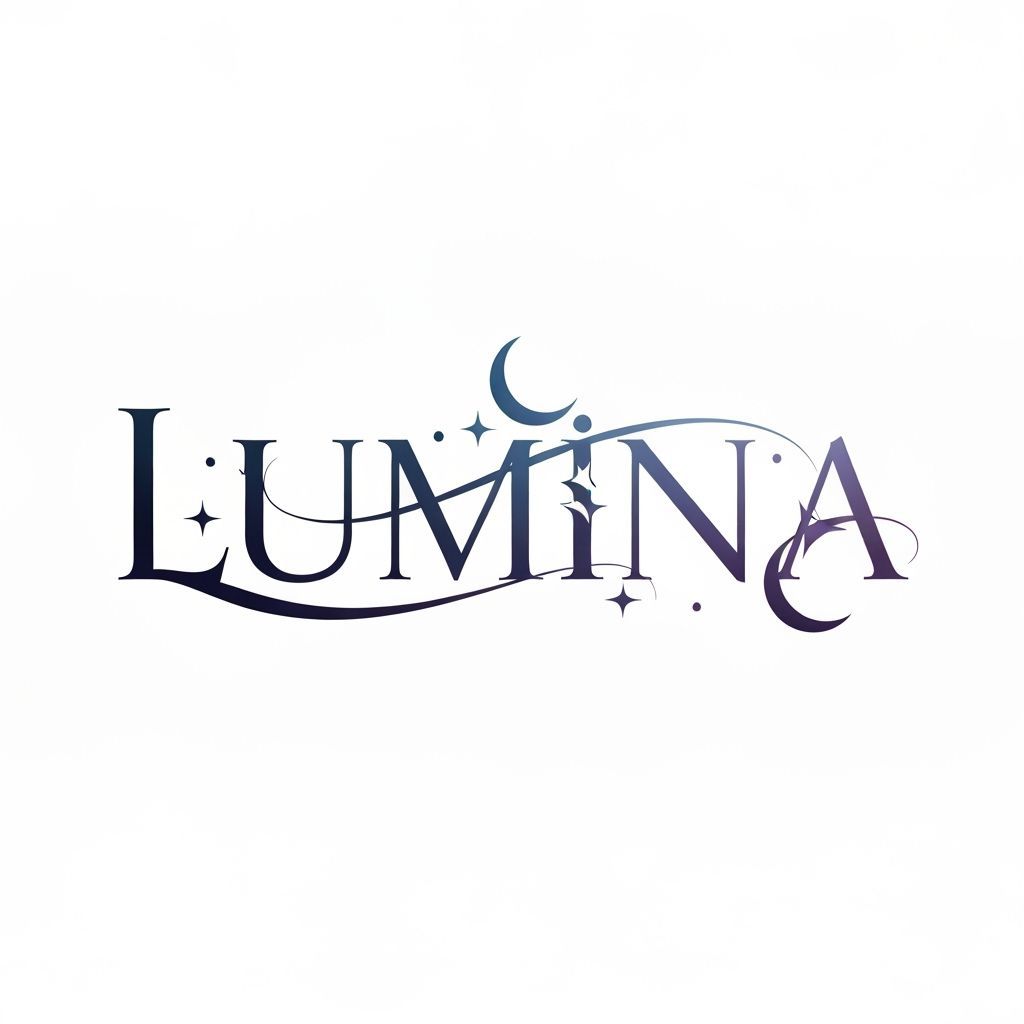Elegant Lumina K-Pop Group Logo with Celestial Accents
