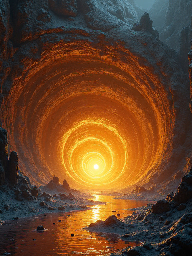 Liquid Gold Vortex in Biomechanical Style