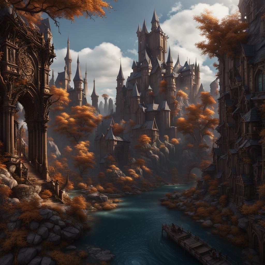 Fantastical Matte Painting in Deep Color