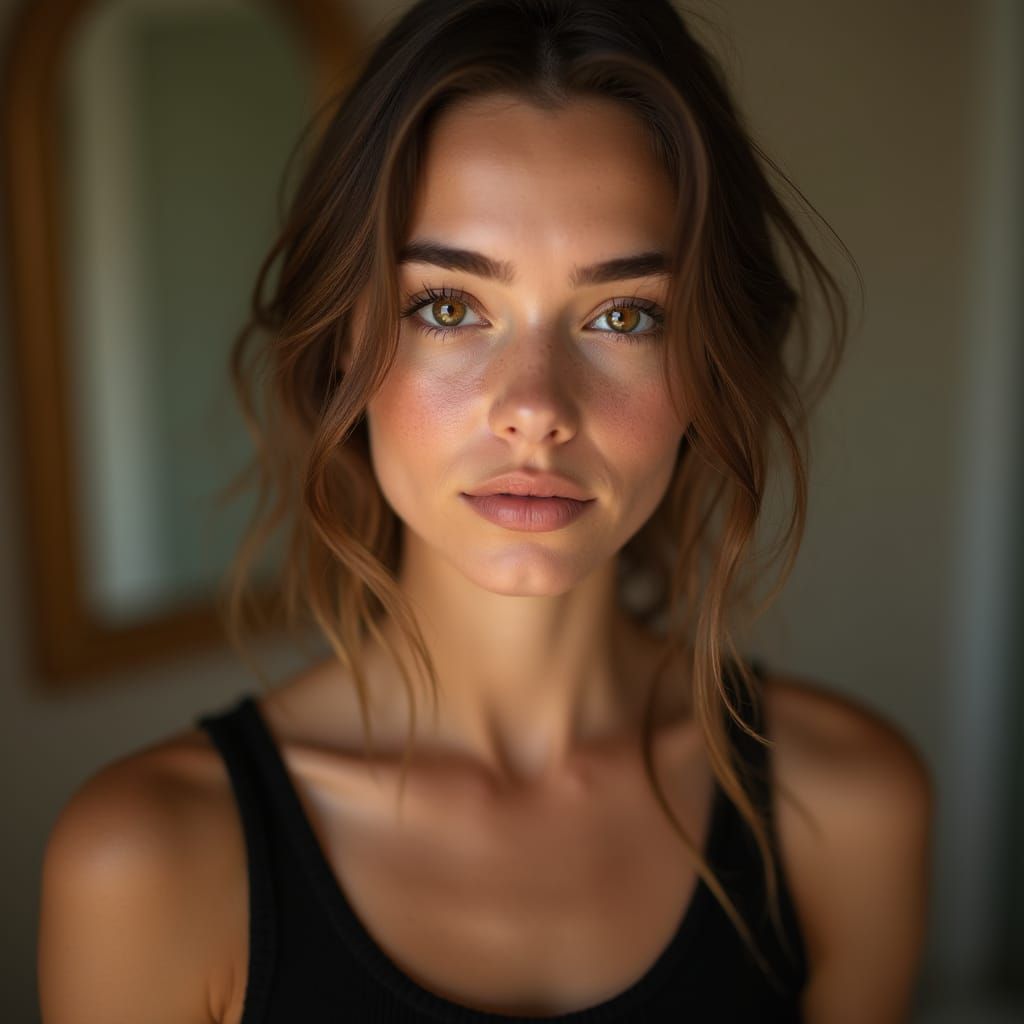 Portrait of a Captivating Woman in Soft Lighting
