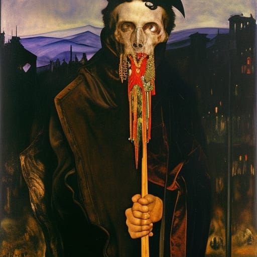 Surreal Vampire in Ethereal Biopunk Style