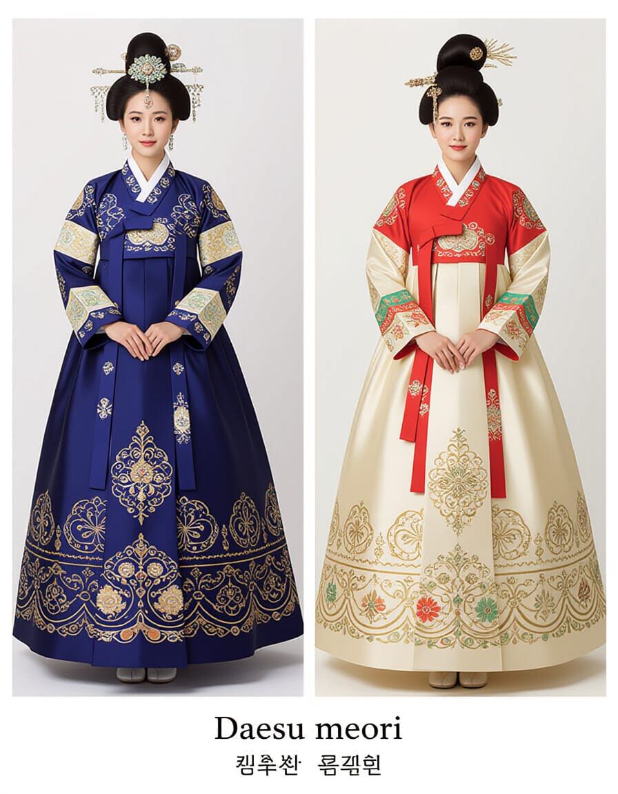 Korean Royal Hairstyle: Daesu Meori for Queens