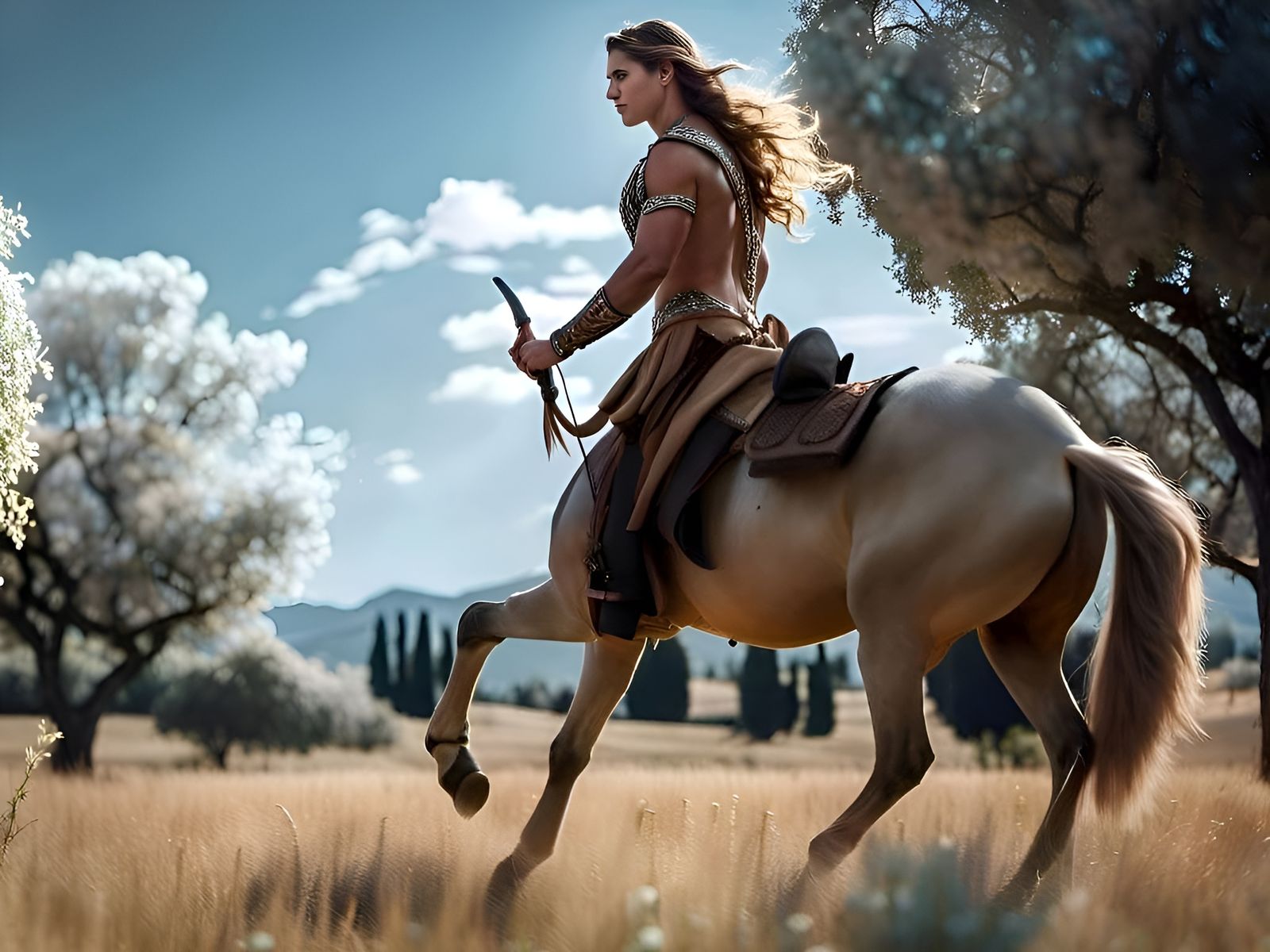 Hyperdetailed Centaur Archer in Greece
