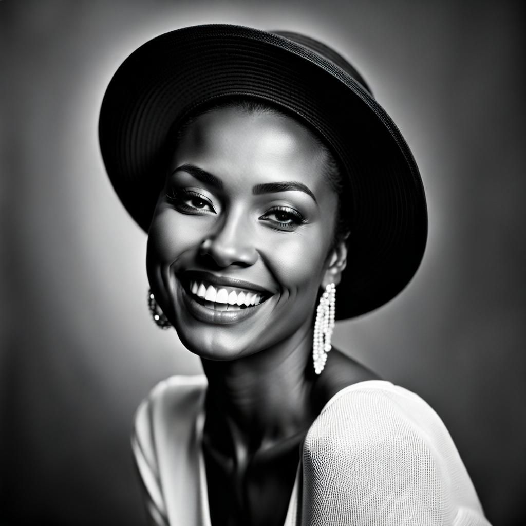 B&W Studio Black Woman Portrait