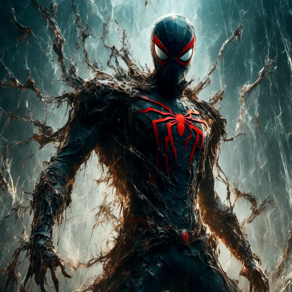 Spider-Man in Macabre Anime Manga Style